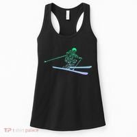 Silhouette Ski Icon For Skiier Ski Skiing Women's Tank Top thumb 0