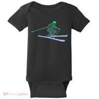 Silhouette Ski Icon For Skiier Ski Skiing Baby Bodysuit thumb 0