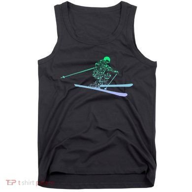 Silhouette Ski Icon For Skiier Ski Skiing Tank Top