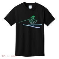 Silhouette Ski Icon For Skiier Ski Skiing Kids T-Shirt thumb 0