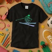 Silhouette Ski Icon For Skiier Ski Skiing Kids T-Shirt thumb 3
