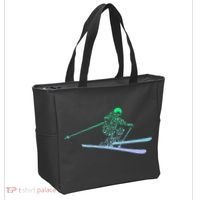 Silhouette Ski Icon For Skiier Ski Skiing Tote Bag thumb 2