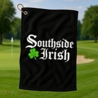 South Side Irish Chicago St Patricks Day Funny Gift Golf Towel thumb 1