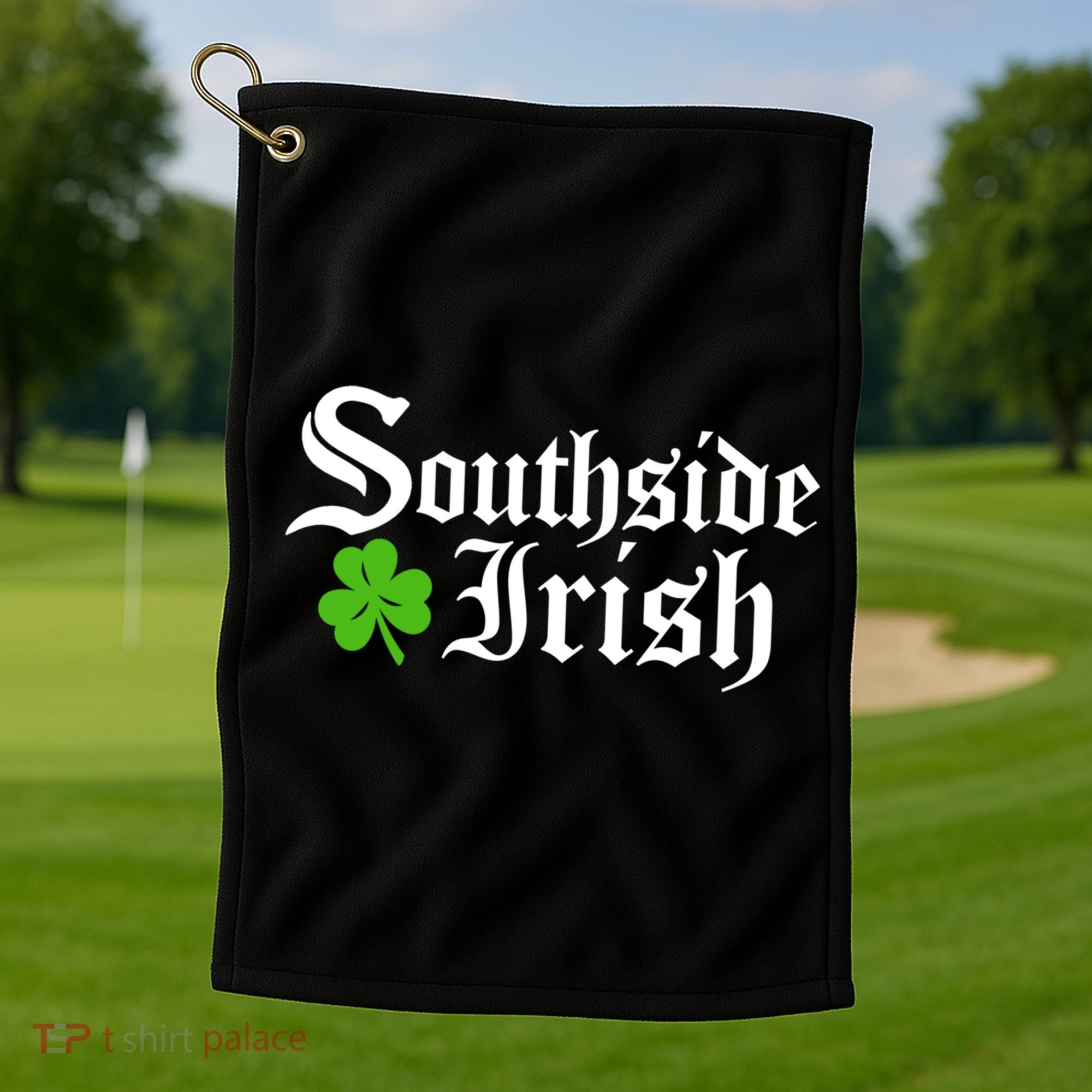 South Side Irish Chicago St Patricks Day Funny Gift Golf Towel