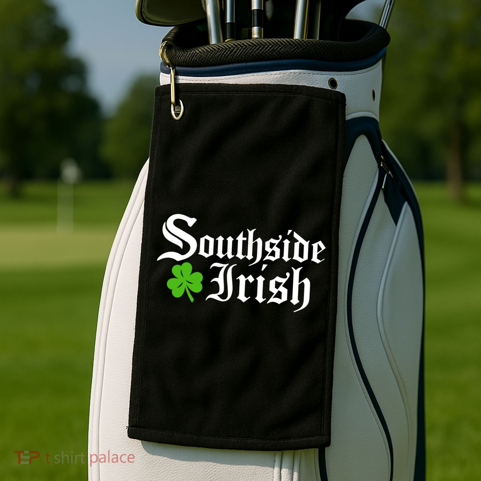 South Side Irish Chicago St Patricks Day Funny Gift Golf Towel
