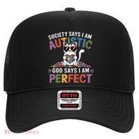 Society Says I Am Autistic God Says I Am Perfect Autism Cat Hat thumb 0