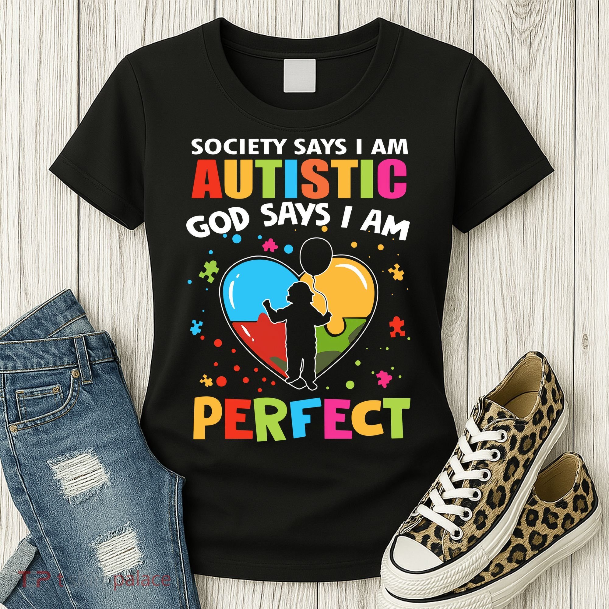 Society Says I Am Autistic God Says I Am Perfect Autism Awareness Women's T-Shirt