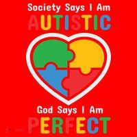 Society Says I Am Autistic God Says I Am Perfect Autism Awareness Mother's Day Santa Hat thumb 1