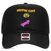 Sweating Sucks I'd Rather Be Embraced Funny Halloween Hat thumb 0