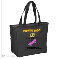 Sweating Sucks I'd Rather Be Embraced Funny Halloween Tote Bag thumb 2