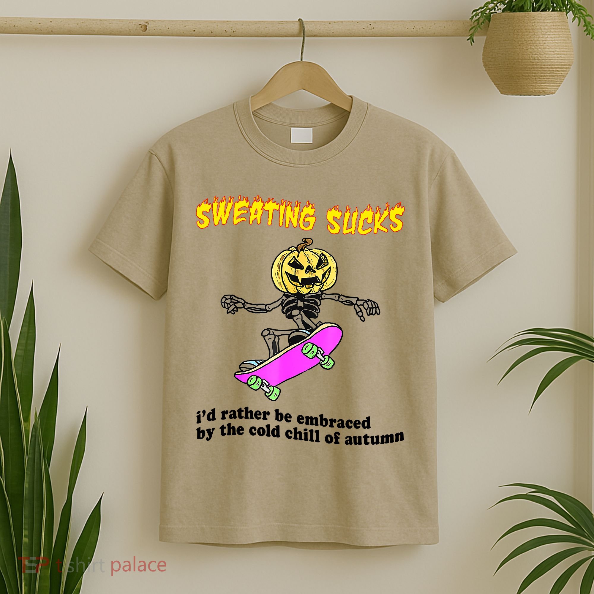 Sweating Sucks I'd Rather Be Embraced Funny Halloween T-Shirt