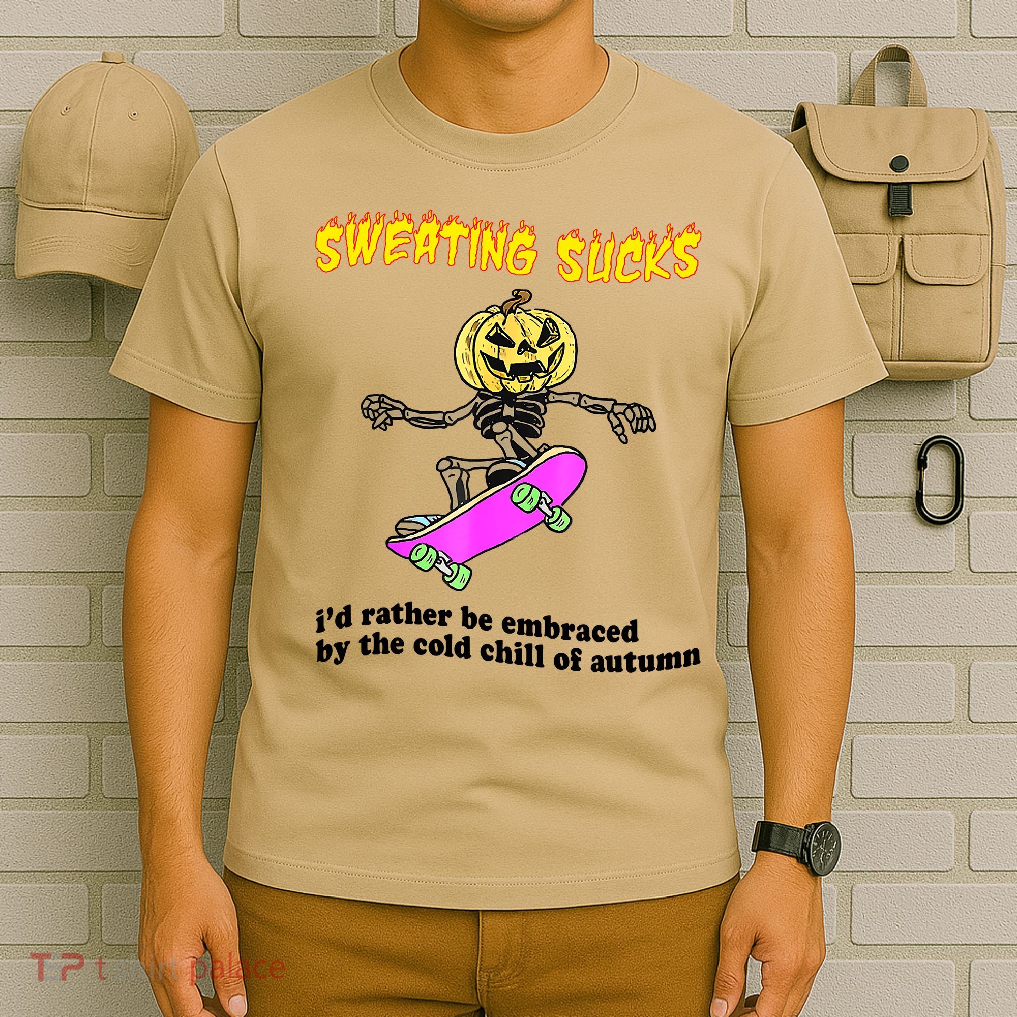 Sweating Sucks I'd Rather Be Embraced Funny Halloween T-Shirt
