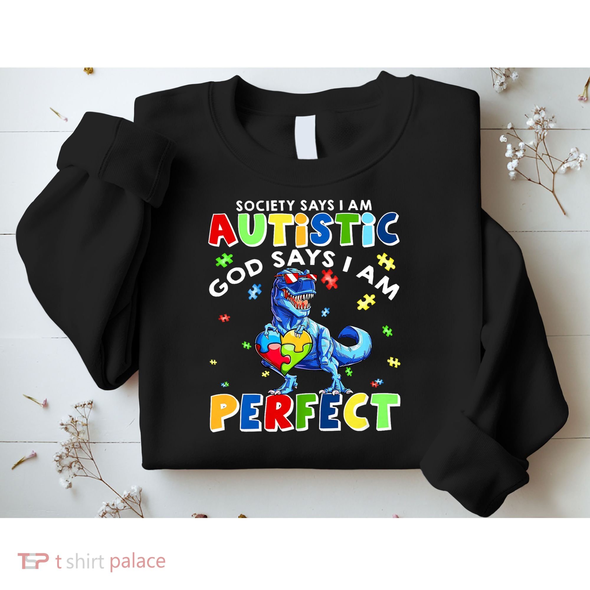 Society Says I'm Autistic God Says I'm Perfect Autism Funny Sweatshirt