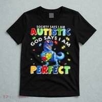Society Says I'm Autistic God Says I'm Perfect Autism Funny T-Shirt thumb 5