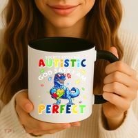 Society Says I'm Autistic God Says I'm Perfect Autism Funny Coffee Mug thumb 3