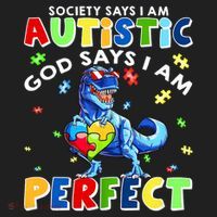 Society Says I'm Autistic God Says I'm Perfect Autism Funny Beanie thumb 2