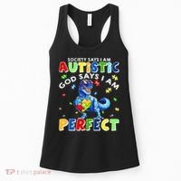 Society Says I'm Autistic God Says I'm Perfect Autism Funny Women's Tank Top thumb 0