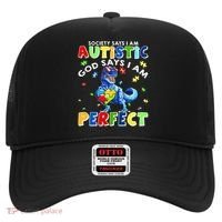 Society Says I'm Autistic God Says I'm Perfect Autism Funny Hat thumb 0
