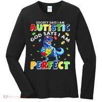 Society Says I'm Autistic God Says I'm Perfect Autism Funny Women's Long Sleeve Shirt thumb 0