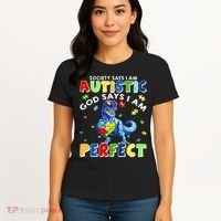 Society Says I'm Autistic God Says I'm Perfect Autism Funny Women's T-Shirt thumb 4