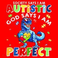 Society Says I'm Autistic God Says I'm Perfect Autism Funny Santa Hat thumb 1