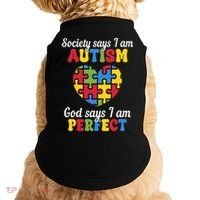 Society Says I Am Autism Go Days I Am Perfect Doggie Tank thumb 0