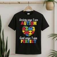 Society Says I Am Autism Go Days I Am Perfect T-Shirt thumb 2