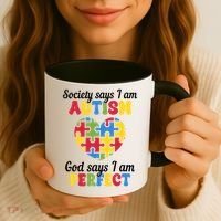 Society Says I Am Autism Go Days I Am Perfect Coffee Mug thumb 3