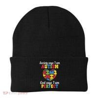 Society Says I Am Autism Go Days I Am Perfect Beanie thumb 0