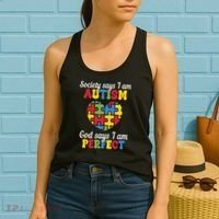 Society Says I Am Autism Go Days I Am Perfect Women's Tank Top thumb 2