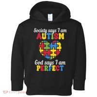 Society Says I Am Autism Go Days I Am Perfect Toddler Hoodie thumb 0