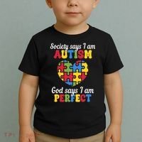 Society Says I Am Autism Go Days I Am Perfect Toddler T-Shirt thumb 2