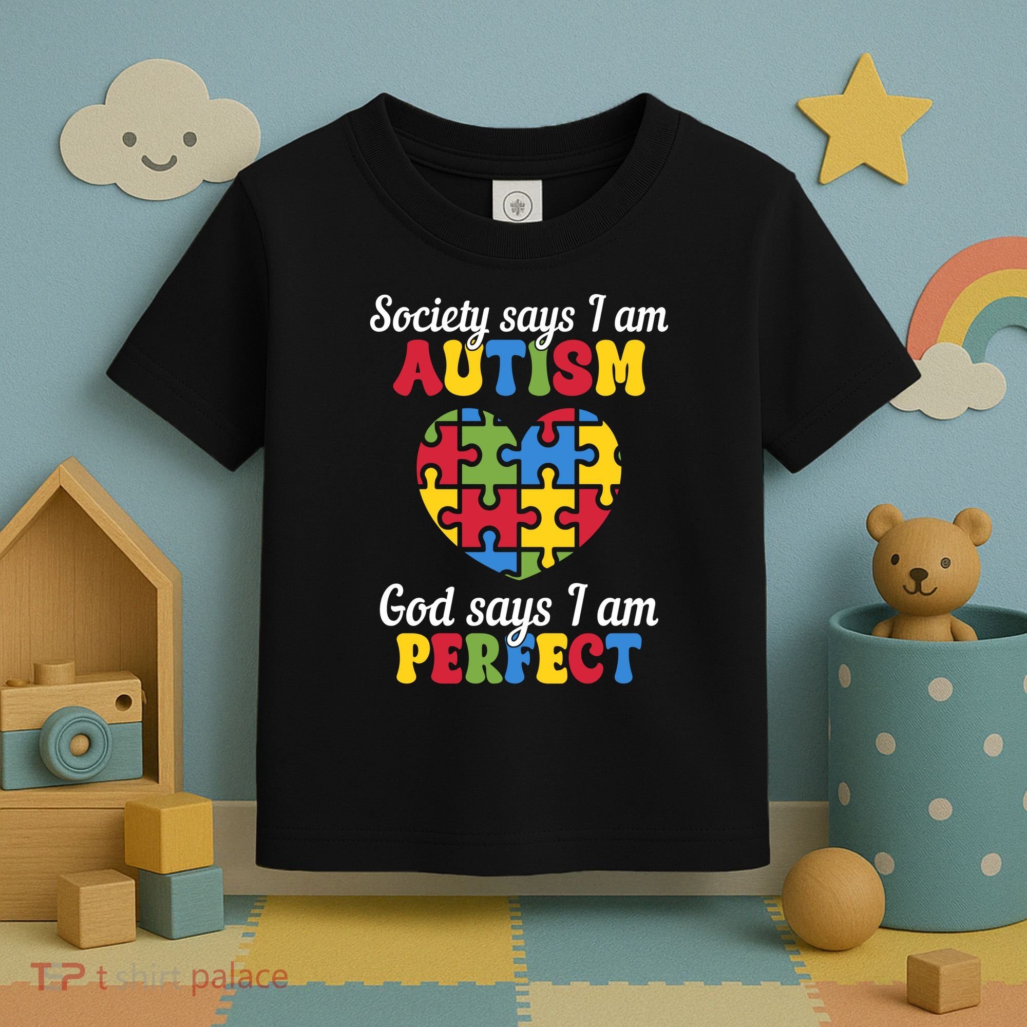 Society Says I Am Autism Go Days I Am Perfect Toddler T-Shirt