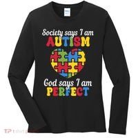 Society Says I Am Autism Go Days I Am Perfect Women's Long Sleeve Shirt thumb 0