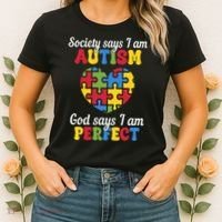 Society Says I Am Autism Go Days I Am Perfect Women's T-Shirt thumb 2