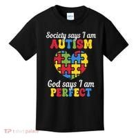 Society Says I Am Autism Go Days I Am Perfect Kids T-Shirt thumb 0