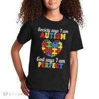 Society Says I Am Autism Go Days I Am Perfect Kids T-Shirt thumb 2