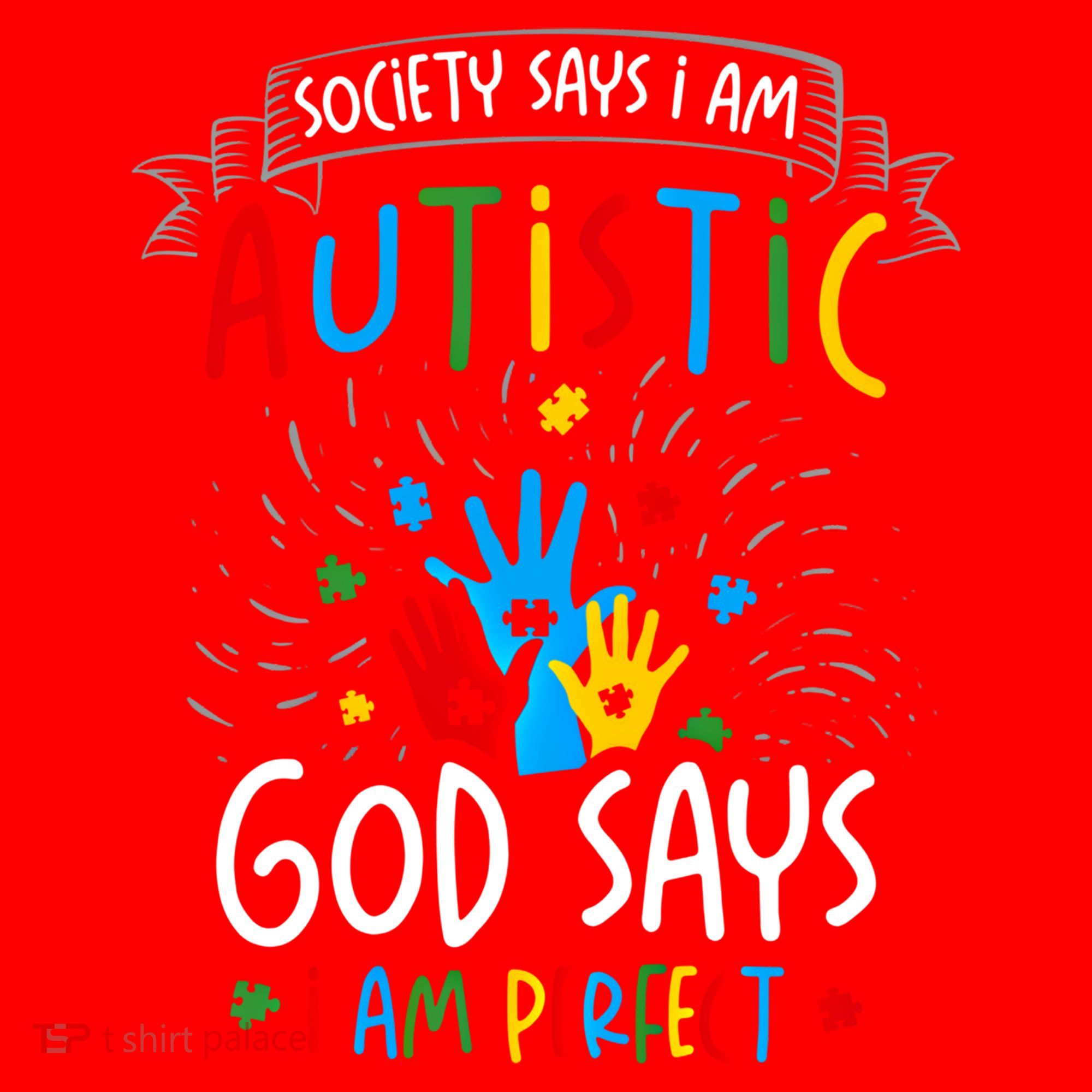 Society Says I Am Autistic God Says I Am Perfect Autism Gift Santa Hat