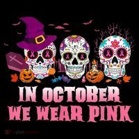 Sugar Skulls In October We Wear Pink Breast Cancer Awareness Coffee Mug thumb 5