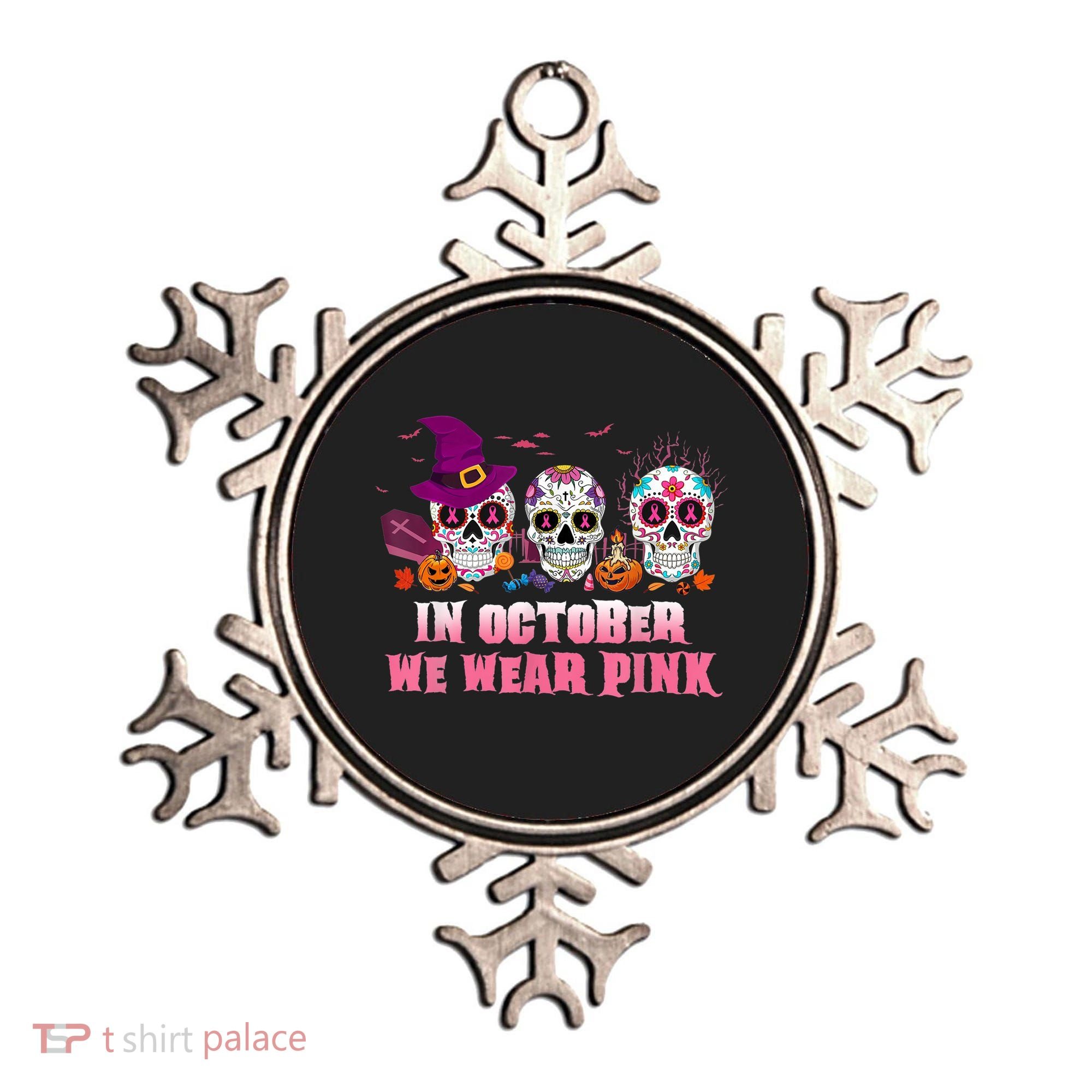 Sugar Skulls In October We Wear Pink Breast Cancer Awareness Ornament