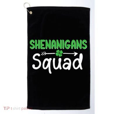 Shenanigans Squad Irish Shamrock Funny Saint Patricks Day Golf Towel