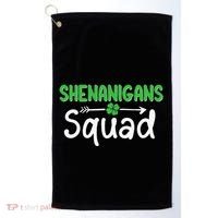 Shenanigans Squad Irish Shamrock Funny Saint Patricks Day Golf Towel thumb 0