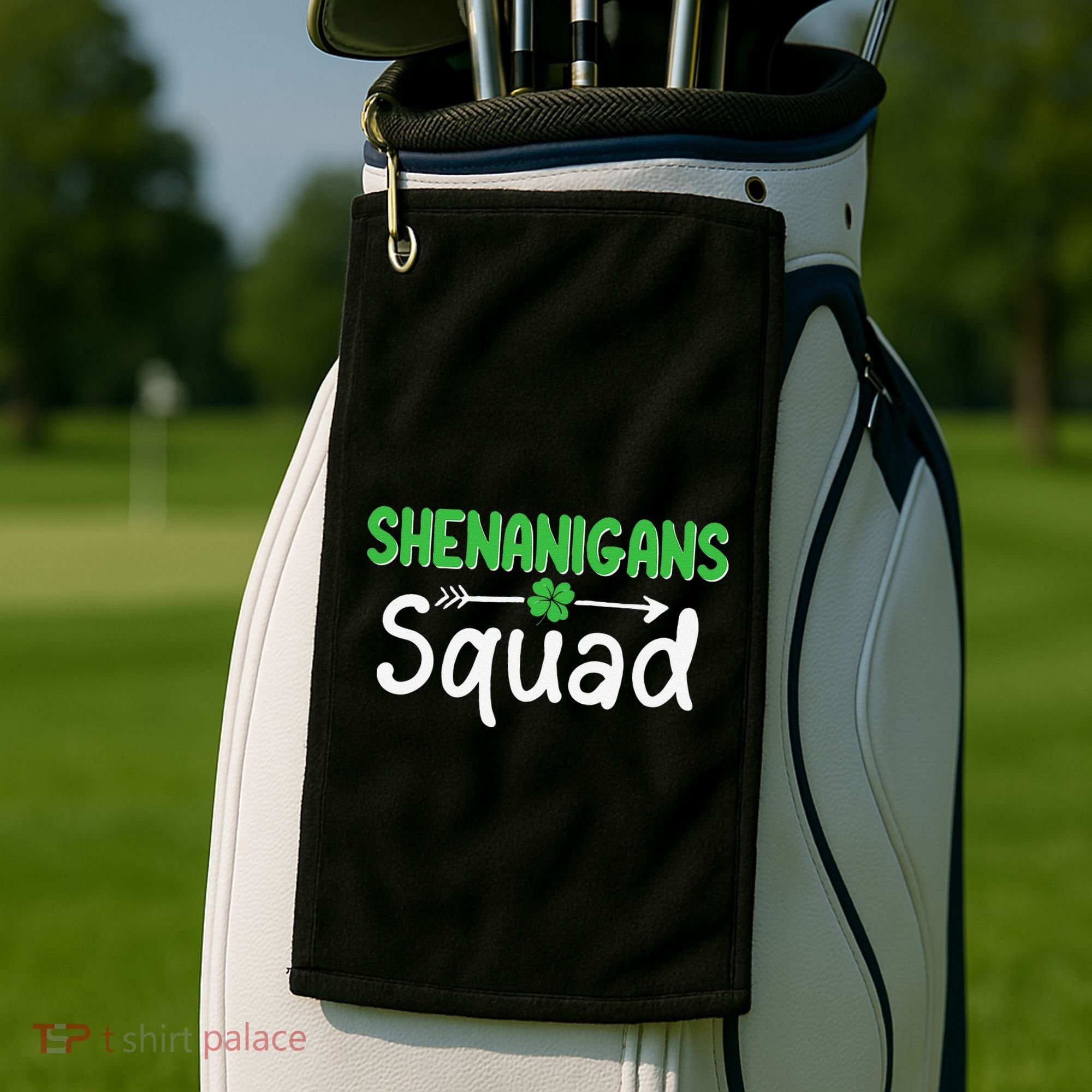 Shenanigans Squad Irish Shamrock Funny Saint Patricks Day Golf Towel