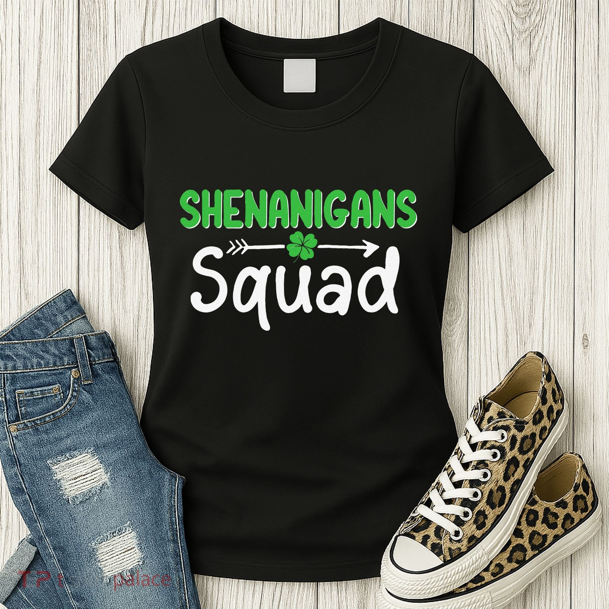 Shenanigans Squad Irish Shamrock Funny Saint Patricks Day Women's T-Shirt