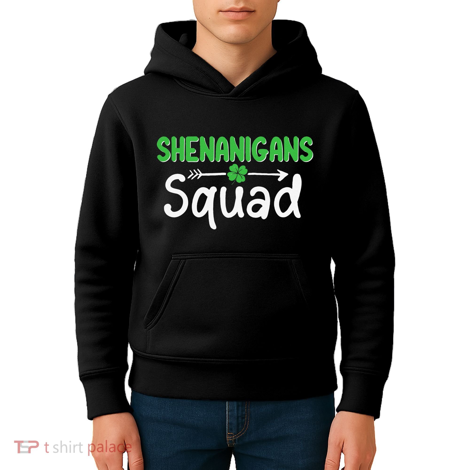 Shenanigans Squad Irish Shamrock Funny Saint Patricks Day Kids Hoodie