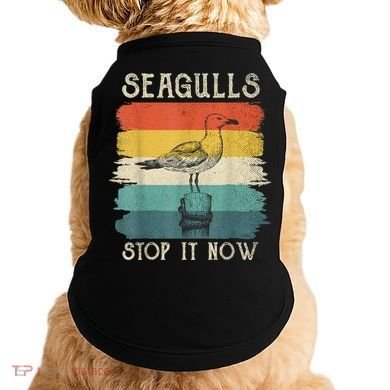 Seagulls Stop It Now Bird Lover 80s Retro Funny Seagull Doggie Tank
