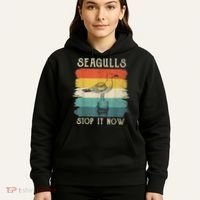 Seagulls Stop It Now Bird Lover 80s Retro Funny Seagull Hoodie thumb 5
