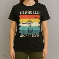 Seagulls Stop It Now Bird Lover 80s Retro Funny Seagull T-Shirt thumb 4
