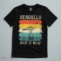 Seagulls Stop It Now Bird Lover 80s Retro Funny Seagull T-Shirt thumb 5