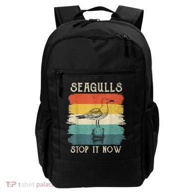Seagulls Stop It Now Bird Lover 80s Retro Funny Seagull Backpack